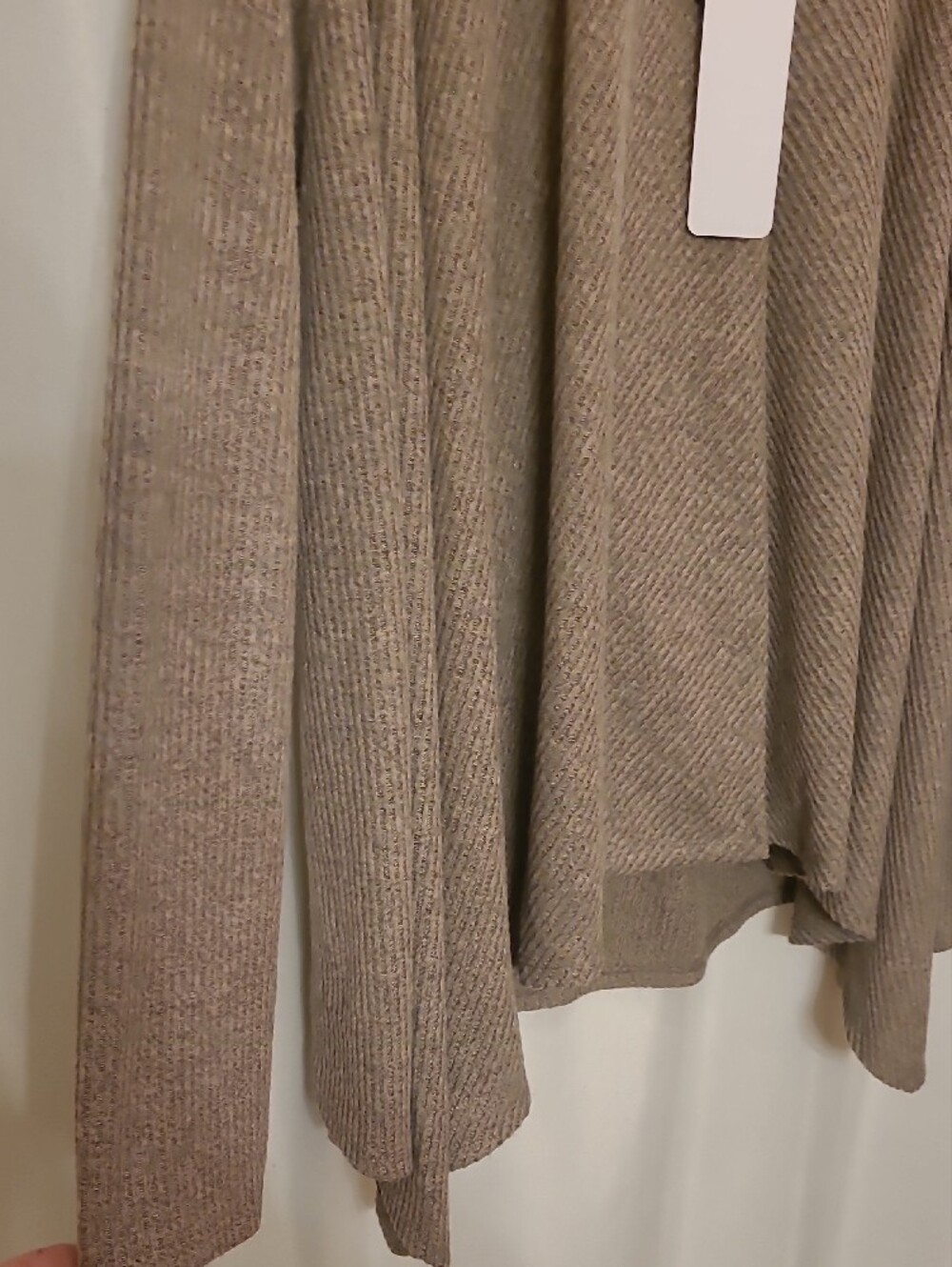 Scarlett Taupe Ribbed Open-Front Cardigan - Picture 5 of 5
